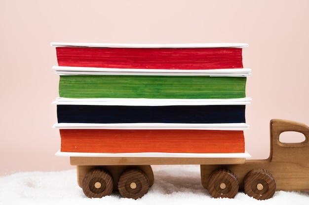 A stack of diverse books suitable for different age groups, artistically arranged on a wooden table. The books range from children's fantasy novels to young adult fiction, showcasing a variety of genres and authors.