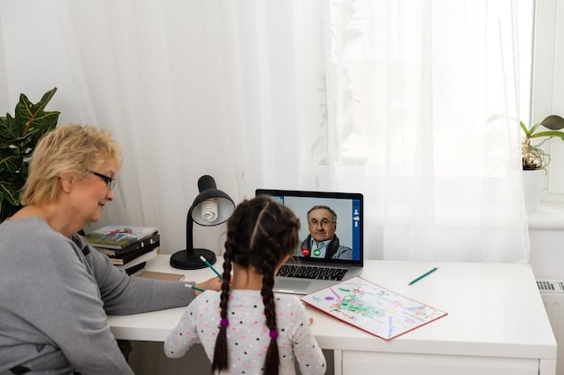 A caregiver is on a video call with a doctor, discussing the patient's medical chart. The caregiver is actively taking notes, showing their engagement and commitment to understanding the medical situation.