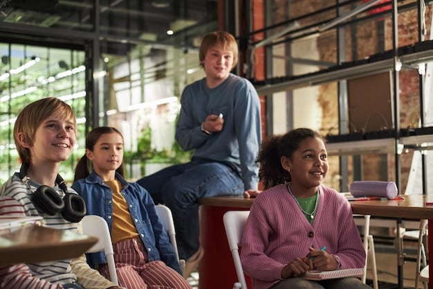 A teenager sitting alone in a crowded school cafeteria, looking overwhelmed and isolated, surrounded by other students who are socializing and laughing.