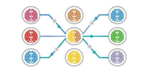 A colorful and detailed diagram illustrating the gut-brain axis. The diagram shows the bidirectional communication pathways between the gut microbiome and the brain, highlighting the roles of neurotransmitters, hormones, and the vagus nerve.