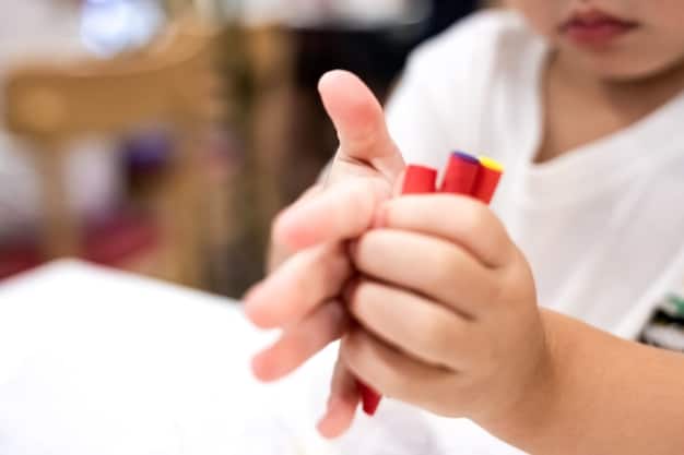 A close-up shot of a medical professional carefully drawing a small blood sample from a child's finger for lead screening, showing the sterile environment and gentle approach to reassure the child.