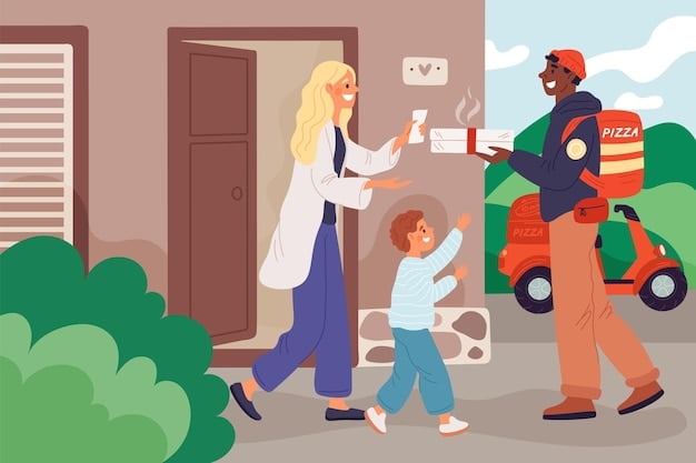 A parent rushing to drop off their child at an emergency childcare center, showing a sense of urgency and relief.