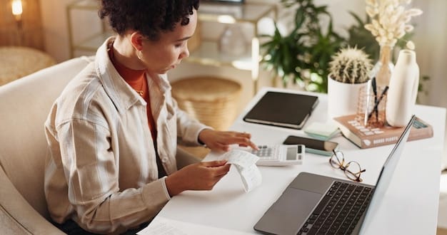 A person is digitally organizing their tax receipts on a laptop, including medical bills and therapy expenses related to special needs care. A well-organized workspace emphasizes meticulousness.