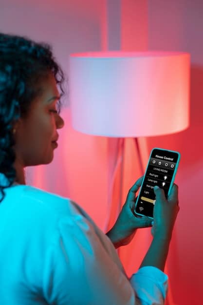 A person with limited mobility using voice commands to control the lights and temperature in their smart home, showcasing the empowering potential of environmental control systems.