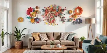 DIY wall art with recycled materials for your home
