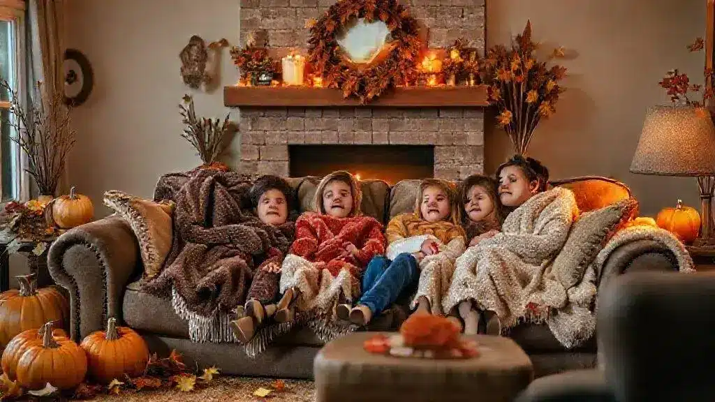 Fall movie nights with cozy vibes