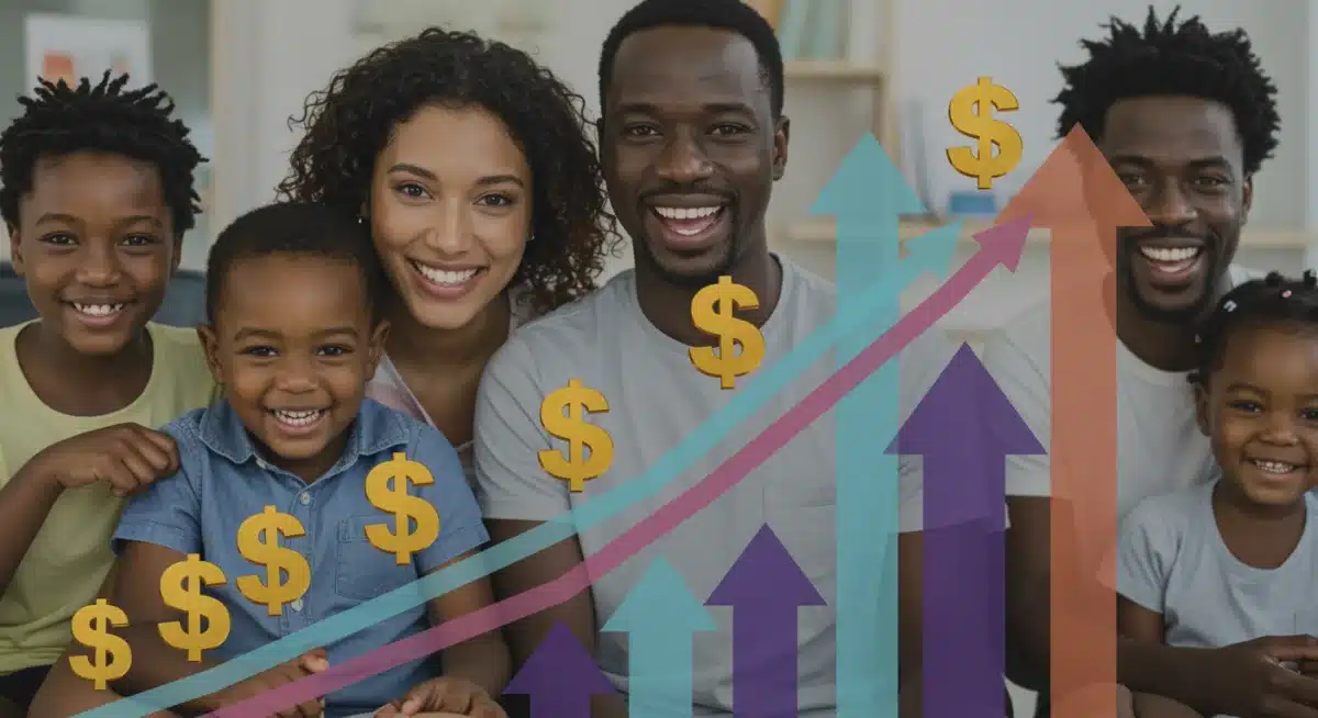 Infographic depicting increased federal investment in childcare, benefiting US families and economic stability.