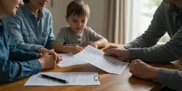 Family reviewing Medicaid waiver documents to reduce special needs care costs