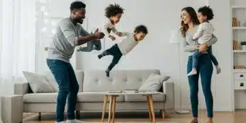 Happy family enjoying time together, symbolizing financial relief from childcare tax credits.