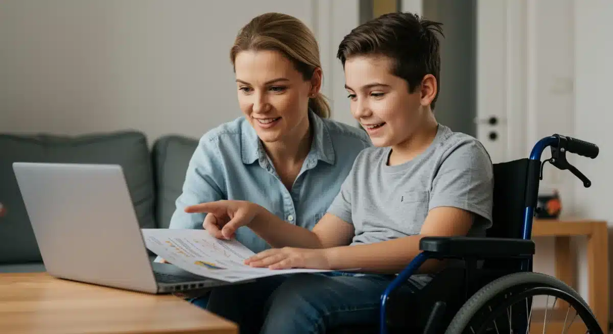 Parent and child reviewing personalized education plan