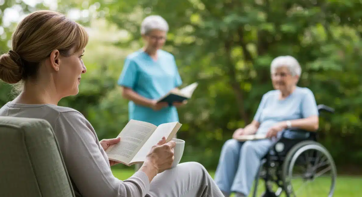 Caregiver taking a peaceful respite break