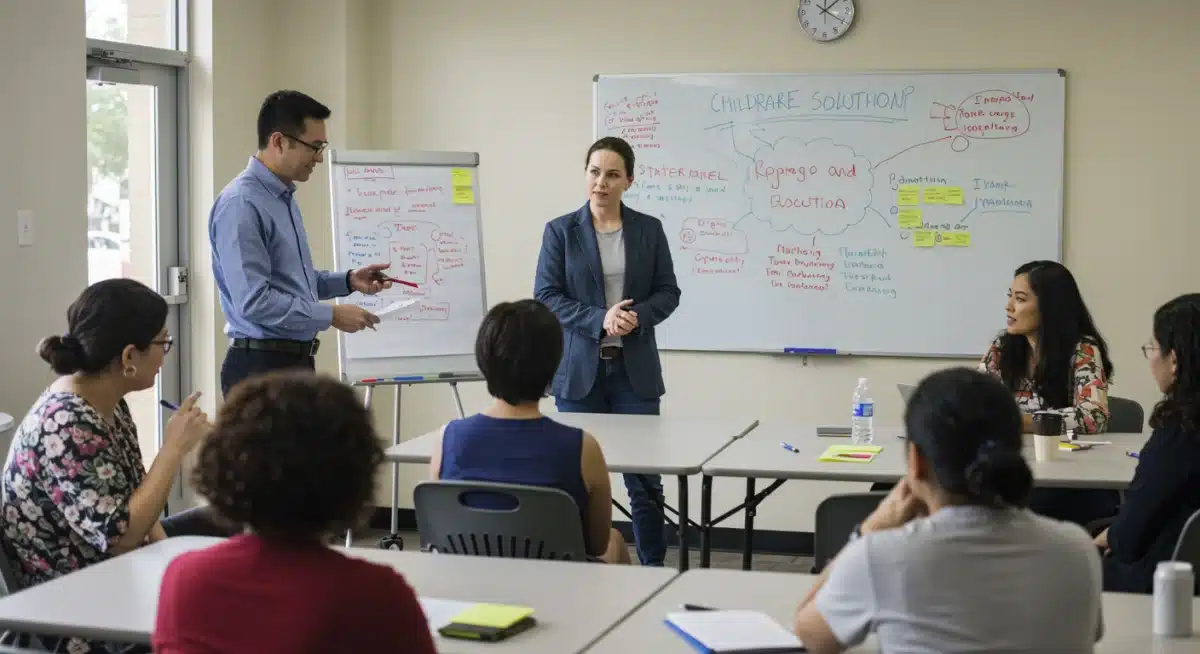 Community discussion on improving childcare access and support for families.