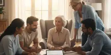Diverse caregivers reviewing legal documents in 2026