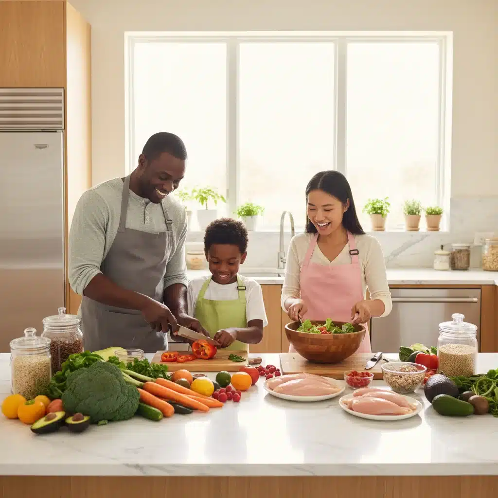 Family preparing healthy meal for chronic disease prevention