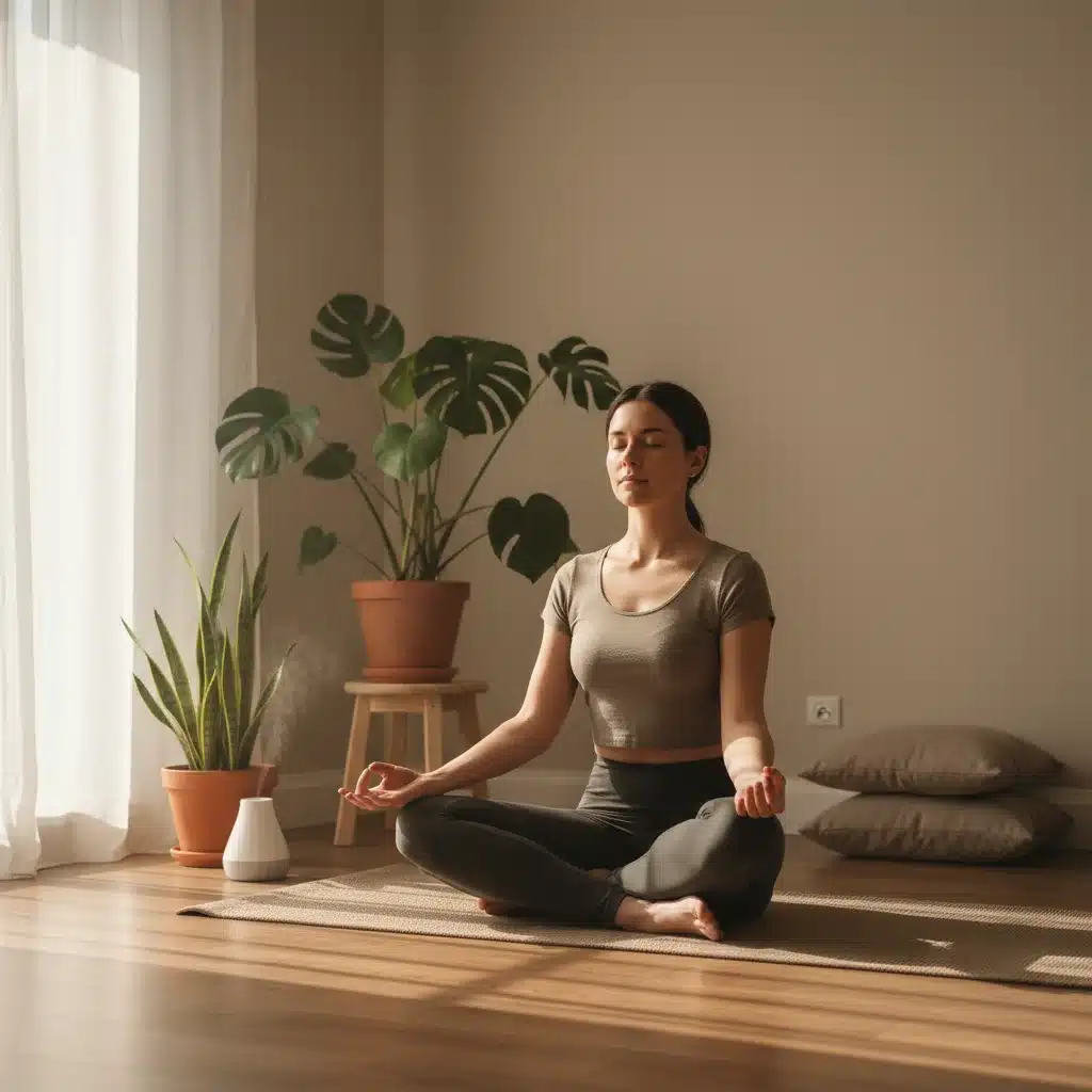 Individual practicing mindfulness for stress reduction