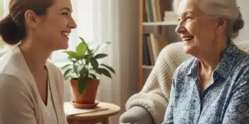 A caregiver gently holding an elderly person's hand, representing compassionate support.