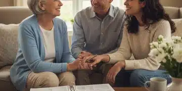Smiling multi-generational family discussing finances for 2026 caregiver tax credit