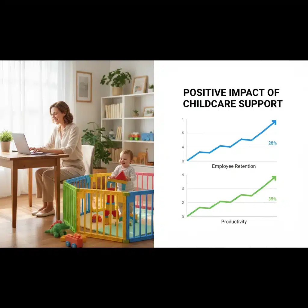 Work-life balance with childcare support leading to increased productivity