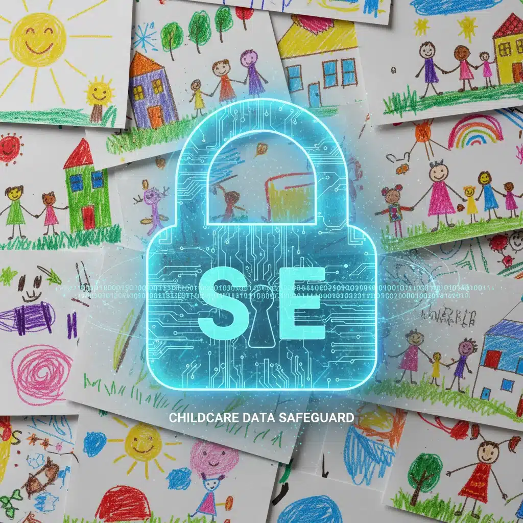 Digital lock protecting children's data in childcare