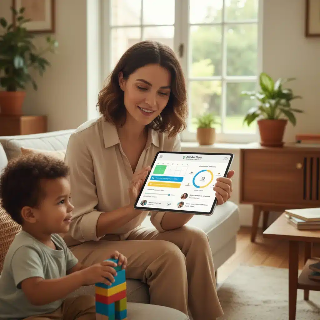 Parent managing flexible childcare schedule via a digital app
