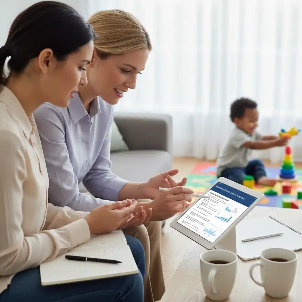 Parent and therapist reviewing IFSP document