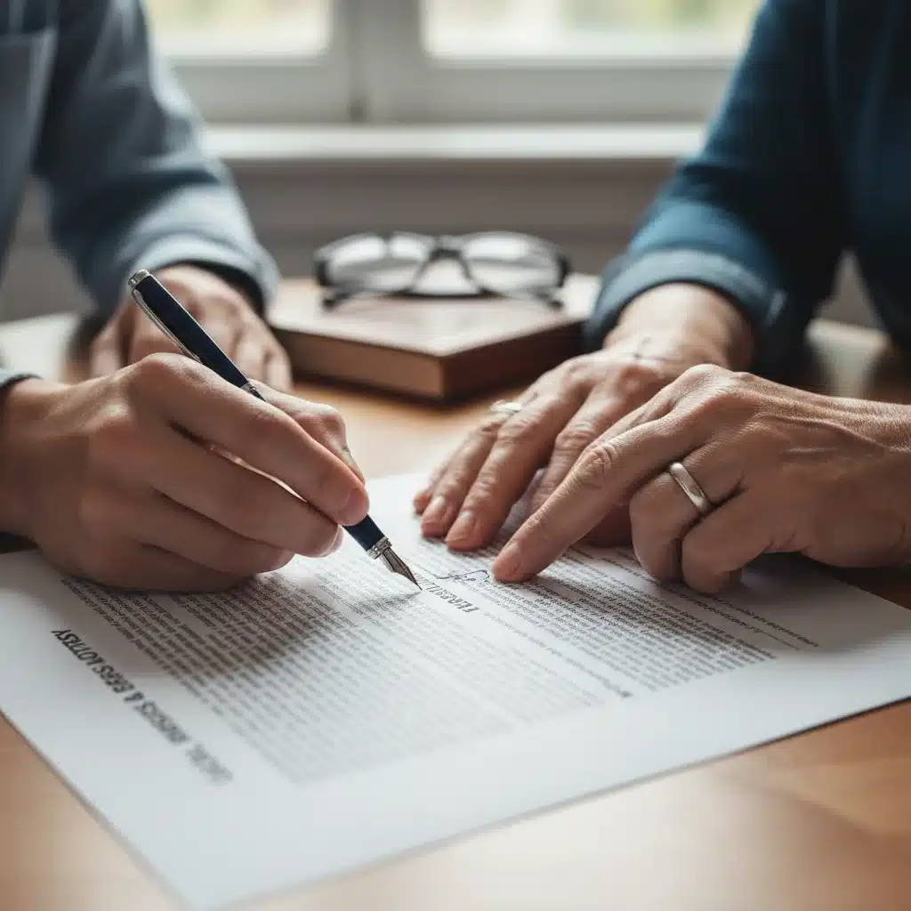 Hands reviewing legal documents for special needs adult services
