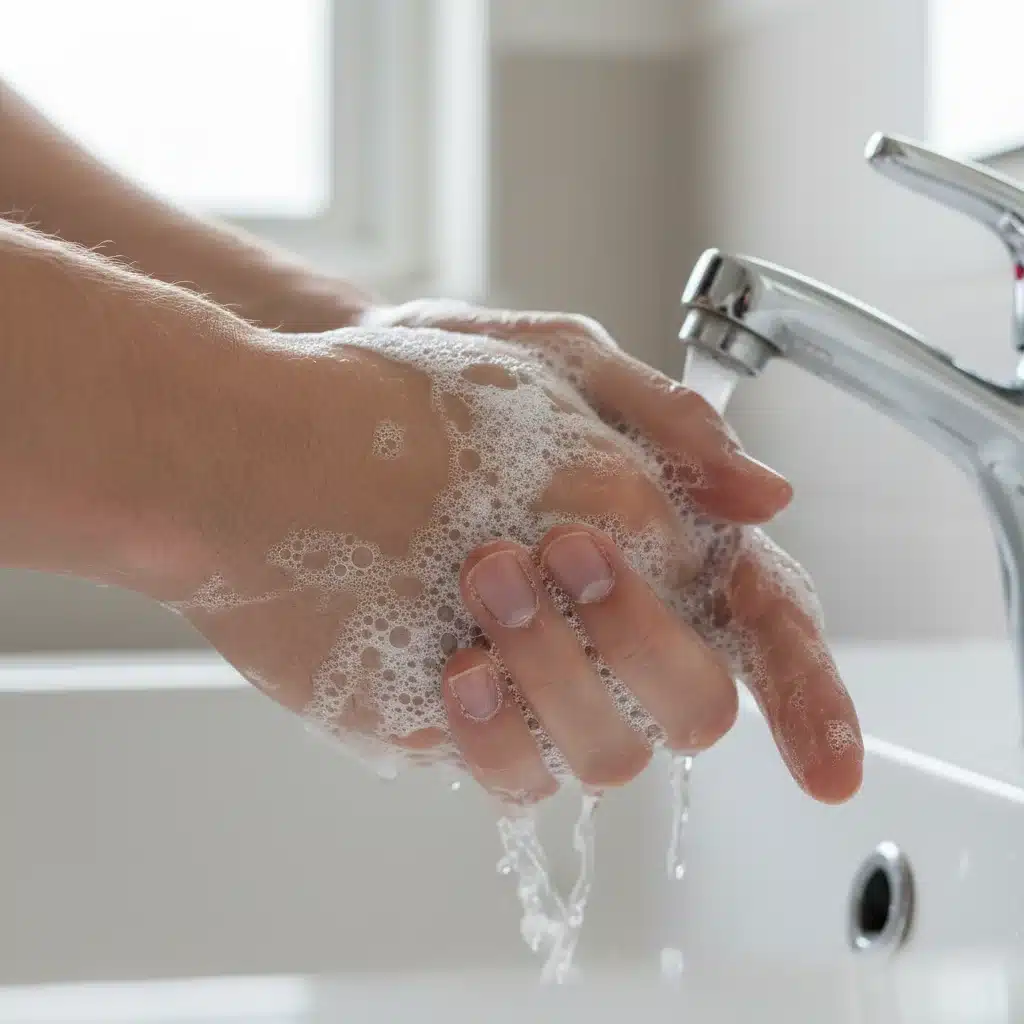 Person thoroughly washing hands with soap and water, demonstrating crucial hygiene for illness prevention.