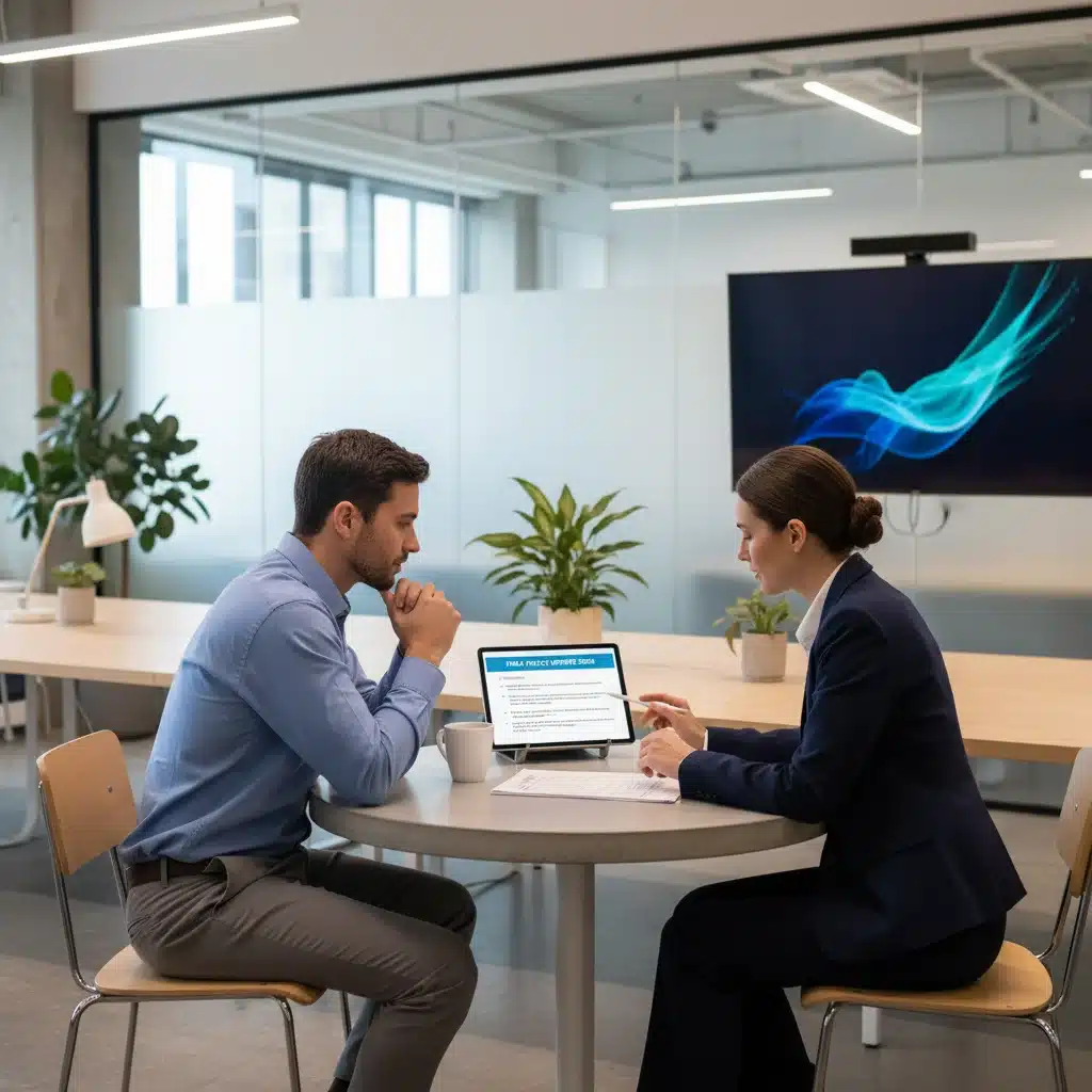 Employee discussing FMLA benefits with HR