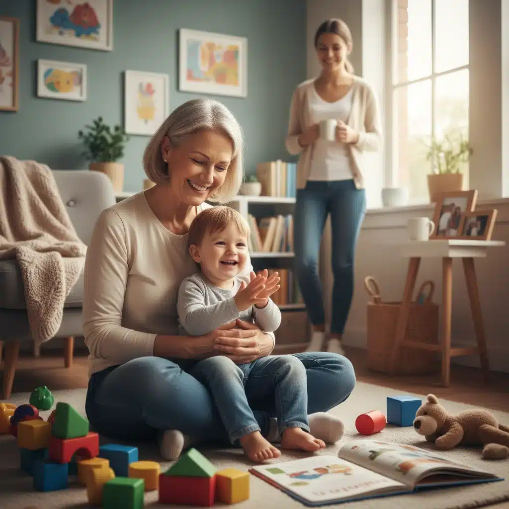 Parent and child in a warm home childcare setting, family support