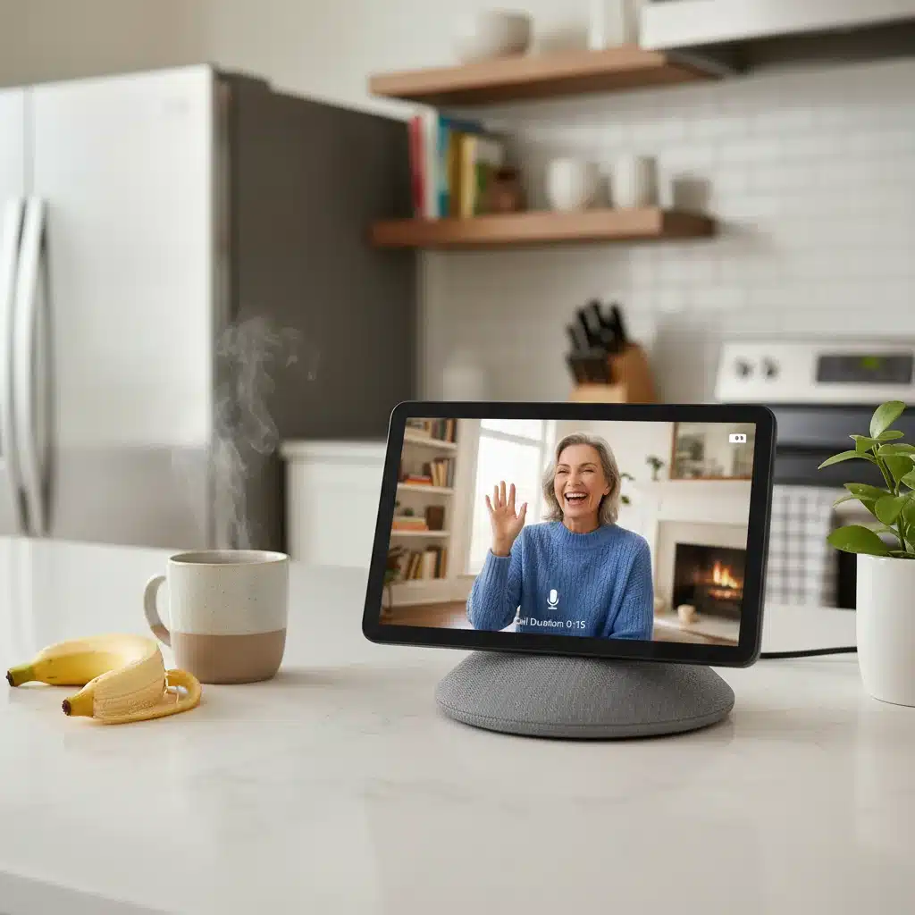 Smart home hub facilitating video calls for remote caregiving